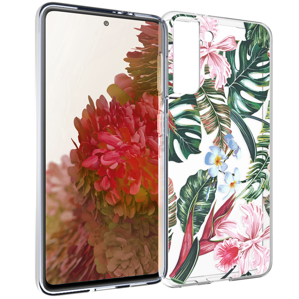 imoshion voor de Samsung Galaxy S21 hoesje - Jungle - Groen / Roze