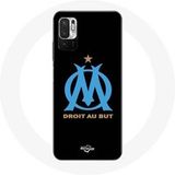 Maniacase Hoesjes voor Xiaomi Redmi Note 10 5G Olympique de Marseille Logo Zwarte Achtergrond