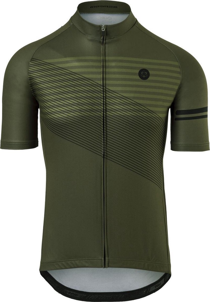 AGU Striped Fietsshirt Essential Heren - Groen - XL