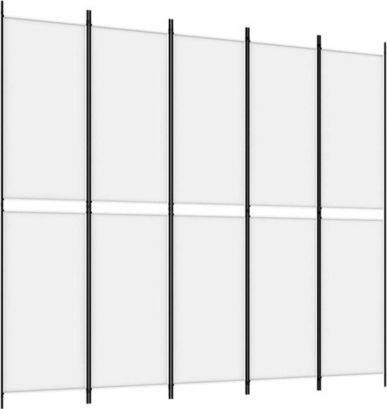 vidaXL Kamerscherm met 5 panelen 250x220 cm stof wit