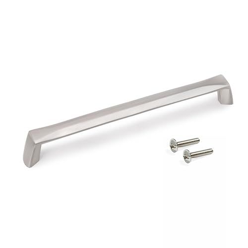Emuca - Set of 10 Furniture Handles - L174mm - 160mm Hole Spacing - Zamak - Satin Anodized Finish