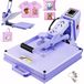 Merkloos Icecat Transferpers transferpersmachine - 38 x 38 cm - Dubbele buisverwarming - Digitale temperatuurregeling - Paars - Voor T-shirts en tegels