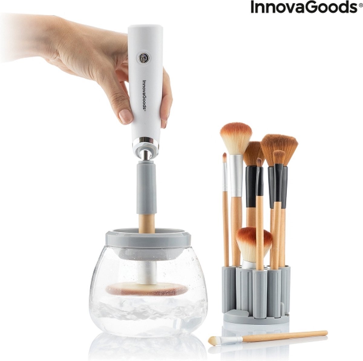 InnovaGoods Beauty Automatische make-up borstel reiniger- en droger