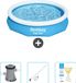 Bestway Fast Set Bestway Rond Opblaasbaar Fast Set Zwembad - 305 x 66 cm - Blauw
