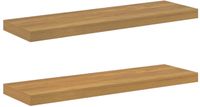 vidaXL Wandplank - 2 stuks - Bruin - 80 x 23,5 x 3,8 cm - Bewerkt hout