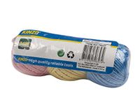 KINZO Touw Set Rood/Geel/Grijs, 50m x 1mm, Set van 3 Stuks