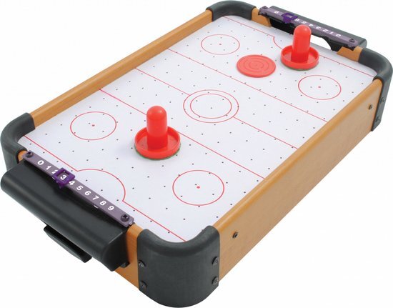 GadgetMonster GDM-1029 AirHockey tafelspel - MDF - 51 x 31 cm - incl. pucks - luchtstroom via krachtige ventilator - op batterijen