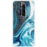 Mi 9T Marbre Bleu Pailleté Bedrukt siliconen hoesje
