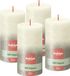 Bolsius - Rustieke kaars Shimmer - 4 stuks - Fading Metallic Ivoor & Champagne Zilver - 13cm - 60 branduren