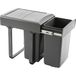 EKOTECH Inbouw-afvalbak Mega 40 2 x 20 liter kunststof grijs