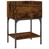 VidaXL Nachtkastje 40,5x31x60 cm bewerkt hout gerookt eikenkleurig