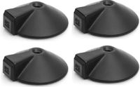 Dulimex Deurstopper/deurbuffer - 4x - D85mm - inclusief schroeven - RVS - zwart - vloermontage