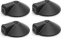 Dulimex Deurstopper/deurbuffer - 4x - D85mm - inclusief schroeven - RVS - zwart - vloermontage