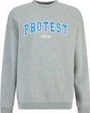 Protest Prtizzy - Dames Trui - Lange Mouwen - Ronde Hals - Katoen/Polyester/Viscose - Dark Grey Melee
