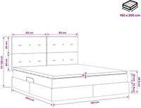 vidaXL LED-opbergbed met matras, Blauw, 160 x 200 cm, Stof