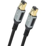 Oehlbach D1C13350 RJ45 Netwerkkabel, patchkabel CAT 8.1 0.25 m Zwart, Goud 1 stuk(s)