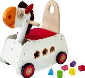 I'm Toy Paard loopwagen en schommelstoel - Hout - Wit/Oranje/Rood