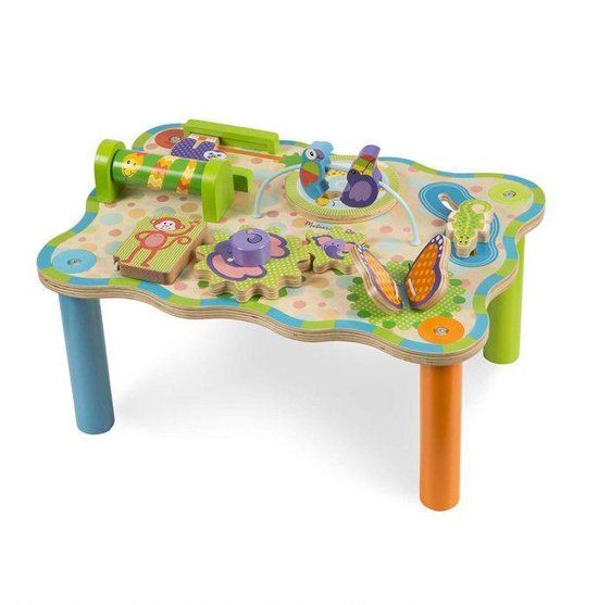 Melissa & Doug First Play Houten kinderjungle-activiteitentafel voor peuters - Multicolour