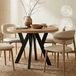 Pero Table De Salle À Manger Ronde Extensible, Style Loft, Scandinave, Diamètre : 100 / 200 Cm, Couleur : Craft Golden / Noir