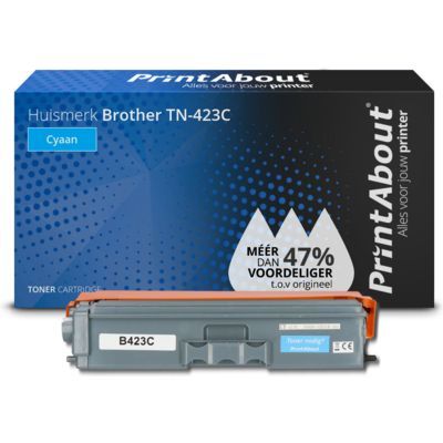 PrintAbout Huismerk TN-423C Cyaan Toner | Compatibel met Brother