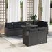vidaXL Tuinbank Set 9-delig Zwart Polyrattan