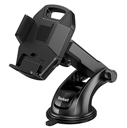 Beikell Telefoonhouder voor in de auto, mobiele telefoonhouder voor in de auto, dashboard, telefoonhouder met één knop voor iPhone12/11/XS Max/XR/X, Galaxy10/9/8, Huawei