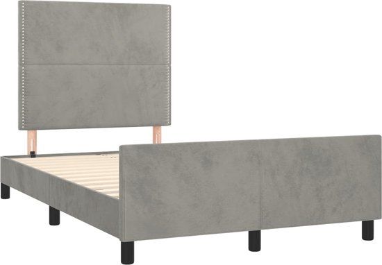 vidaXL Bedframe Lichtgrijs Fluweel 120x200 cm
