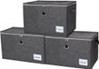 Azomor® Set van drie opbergdozen met deksel, donkergrijs, textiel