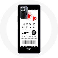 Maniacase Etui voor Xiaomi Redmi Note 10 Pro Vliegticket Montreal Canada