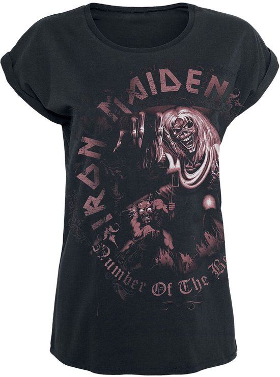 Iron Maiden Number Of The Beast Dames T-shirt - zwart/used look - XL