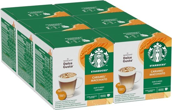 STARBUCKS Caramel Macchiato By Nescafe Dolce Gusto Coffee Pods, 6er Pack (6 x 12 capsules) (36 Servings)