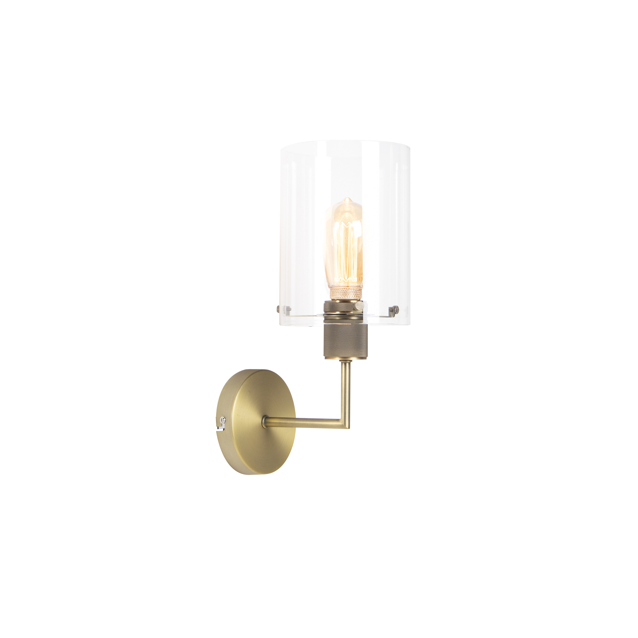 QAZQA Dome wl Wandlamp 1 lichts L 280 mm Brons