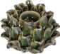 HD Collection Kaarsenhouder stoneware Groen 14,5x14,5x10,5cm