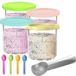 Glacière pour glace - Scellée et étanche - Compartiment congélateur - Contenant à glace - Glacière - Lavable au lave-vaisselle - Réfrigérateur - Glacière scellée pour aliments - Glacière portable pour la maison - Couvercles anti-mouches (quatre pièces)