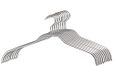 MAWA Hanger, Set van 10, Silhouette F, Ruimtebesparend, Duurzame Metalen Kleerhanger, Perfect voor T-shirts en Jumpers, 360° Draaibare Haak, Antislip Gecoate, 45 cm, Zilver
