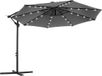 Your Home - Parasol suspendu avec éclairage LED, Ø 3m, gris