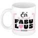 Bellatio Decorations Naam mok Evi - wit - Fabulous - keramiek - 300 ml - cadeau collega beker - cadeau