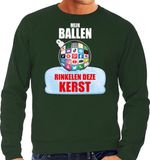 Bellatio Decorations Shoppartners Bv Rinkelende Kerstbal sweater / Kerst trui Mijn ballen rinkelen deze Kerst groen voor heren - Kerstkleding / Christmas outfit XXL