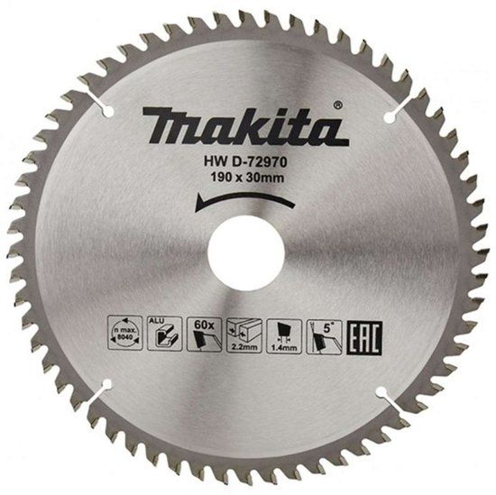Makita D-72970 Cirkelzaagblad voor Aluminium | Ø 190mm 60T