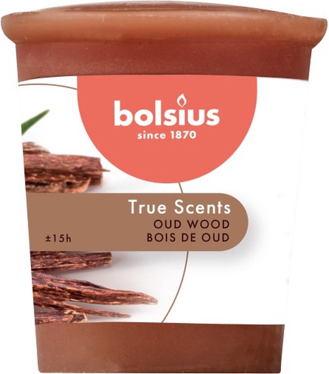 Bolsius Mokcolo - 24 kaarsen - bruin - oosters hout - 15 h