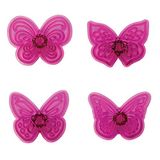 PME JEM Lacy Butterfly Cutters, Set van 4, wit