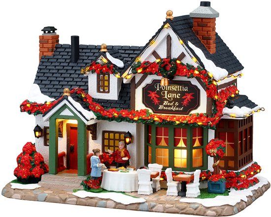 Lemax Poinsettia Lane Bed & Breakfast