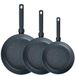 FMProfessional Professionele pannenset, 3-delig, 20/24/28 cm, aluminium, licht en robuust, geschikt voor inductie en alle warmtebronnen, dubbele anti-aanbaklaag, honingraat structuur