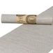 Halbach Zijden linten papieren tafelloper | breedte 25cm lengte 1,80m | moderne tafelloper afwasbaar, tafeldecoratie outdoor weerbestendig | kleur: grijs