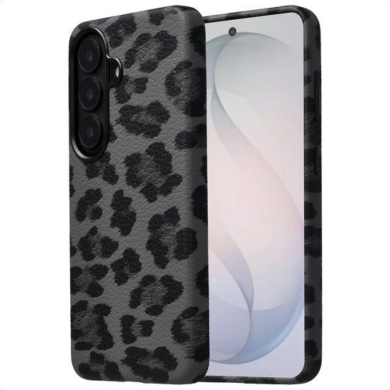 Selencia Sabi Backcover panterprint met MagSafe voor de Samsung Galaxy S26 - Midnight Black