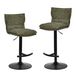 Duhome Chaise de bar, set de 2 tabourets de bar réglables en hauteur, pivotants, en bouclette, tabouret de cuisine avec repose-pieds, tabouret rembourré pour bistrot bar cuisine, vert