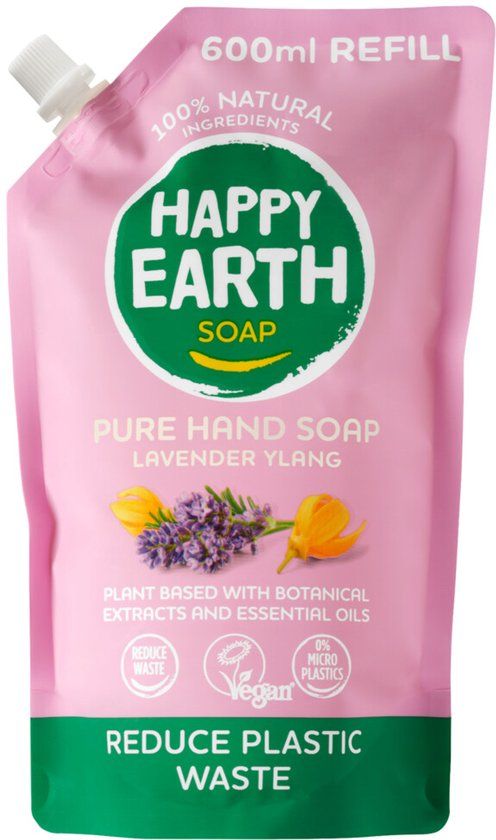 Happy Earth 100% Natuurlijke Handzeep Navulling Lavender - 600 ml