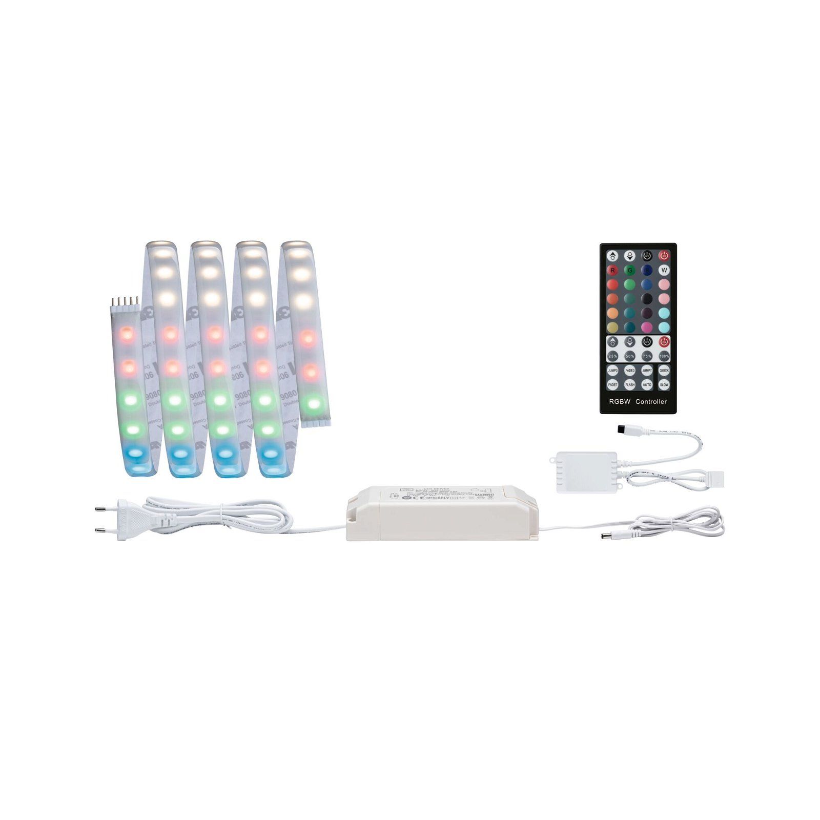 Paulmann MaxLED 1000 LED Strip RGBW Basisset 3m IP44 33W 1000lm/m 72LEDs/m RGBW 75VA - Zilver