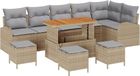 vidaXL Tuinbank Set Beige en Lichtgrijs