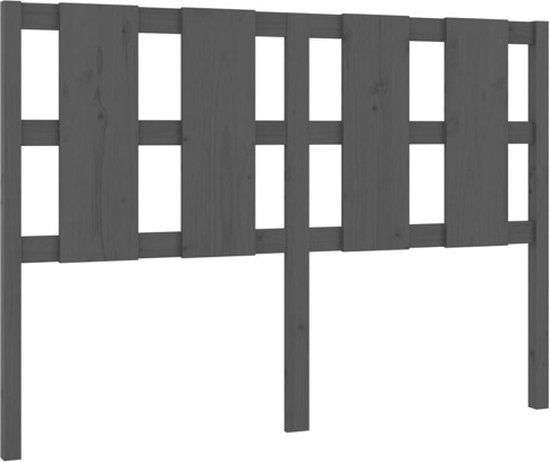 vidaXL Hoofdbord 125,5x4x100 cm massief grenenhout grijs